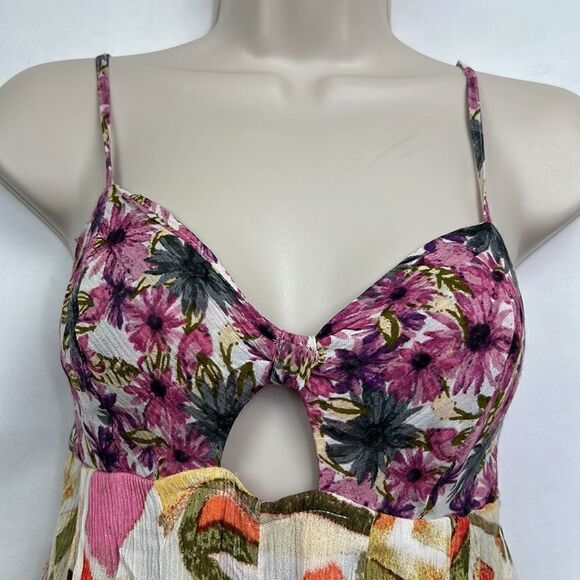 Free People floral spaghetti strap romper EUC size XS - Picture 2 of 12